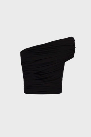 DRAPED ONE-SHOULDER TOP IN VISCOSE-JERSEY