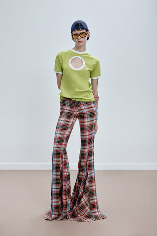 GODET TAILORED PANTS IN TARTAN