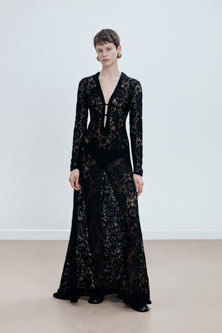 EMBROIDERED MAXI DRESS IN LACE