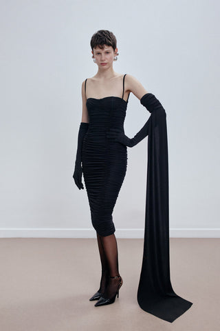 DRAPED MIDI DRESS IN VISCOSE-JERSEY