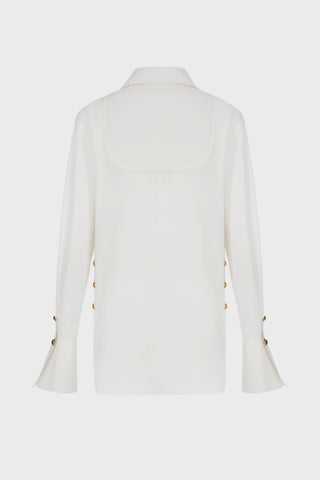 GIANT-COLLAR TAILORED LONG SHIRT IN COTTON-POPLIN