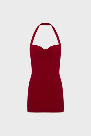 OPEN-BACK MINI DRESS IN CREPE-JERSEY