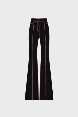 FLARED HIGH-RISE PANTS IN VISCOSE-JERSEY
