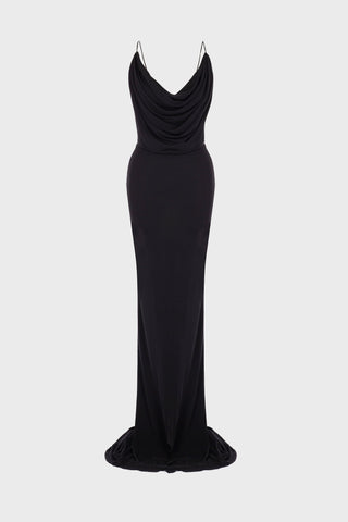DRAPED MAXI DRESS IN VISCOSE-JERSEY