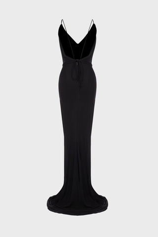 DRAPED MAXI DRESS IN VISCOSE-JERSEY