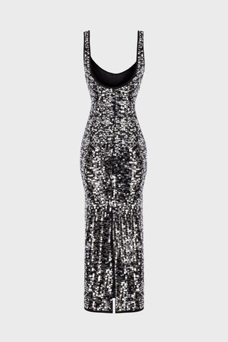 MIDI TANK DRESS IN SEQUIN-EMBELLISHED TULLE