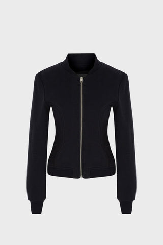 TIGHT-FIT BOMBER JACKET IN COTTON-JERSEY