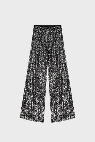WIDE-LEG PANTS IN SEQUIN-EMBELLISHED TULLE