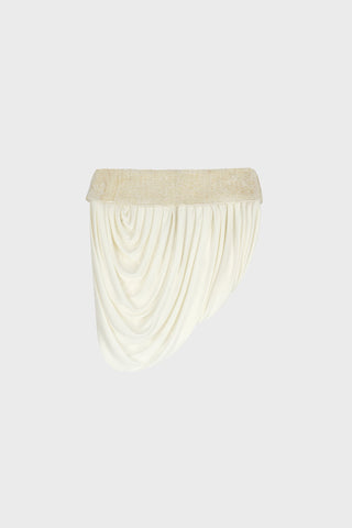 PEARL-EMBROIDERED MINI SKIRT IN VISCOSE-JERSEY