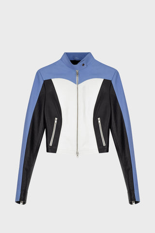 RACING JACKET IN OSTRICH-EMBOSSED LAMBSKIN