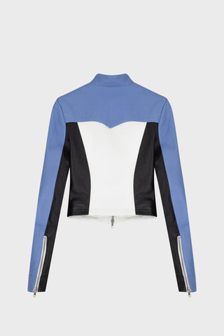 RACING JACKET IN OSTRICH-EMBOSSED LAMBSKIN