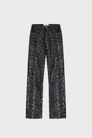 WIDE-LEG PANTS IN SNAKE-PRINT LAMBSKIN