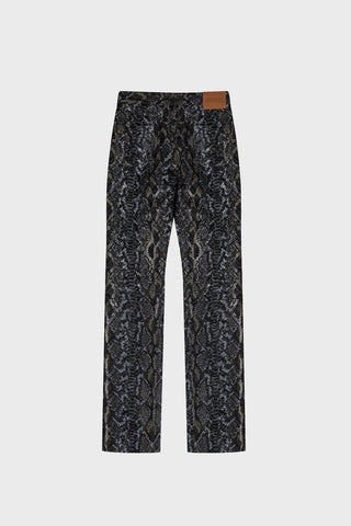 WIDE-LEG PANTS IN SNAKE-PRINT LAMBSKIN