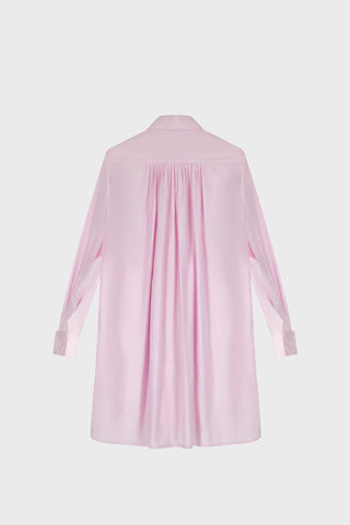 TAILORED SHIRT DRESS IN COTTON-SATIN