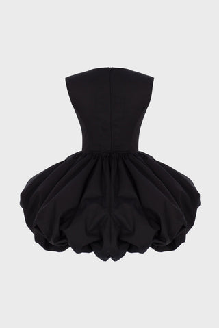 BUBBLE-SKIRT MINI DRESS IN TECHNICAL-COTTON
