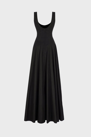 PANELED MAXI DRESS IN TECHNICAL-COTTON