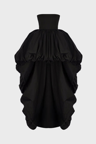 BUBBLE-SKIRT STRAPLESS DRESS IN TECHNICAL-COTTON