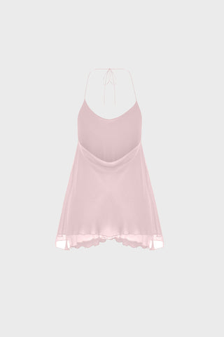 SPAGHETTI-STRAP TOP IN SILK-GEORGETTE