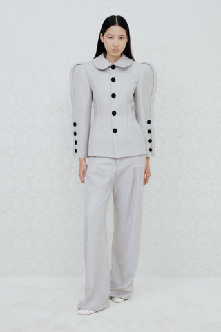 TAILORED SCULPTED JACKET IN VIRGIN-WOOL