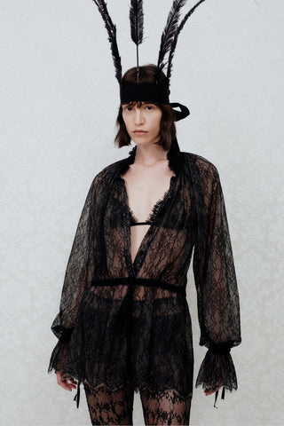 TAILORED RUFFLED JUMPSUIT IN LACE