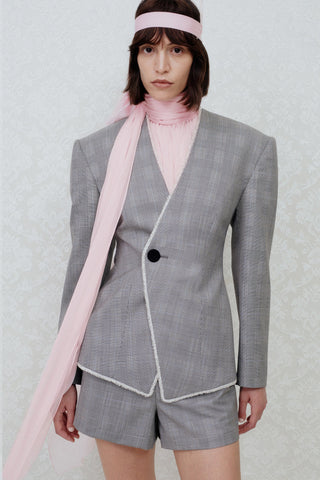 TAILORED CRYSTAL-EMBELLISHED JACKET IN MERINO-WOOL