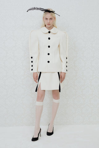 TAILORED SCULPTED JACKET IN SILKY-WOOL