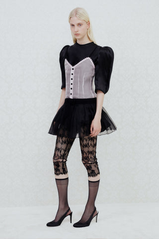 TAILORED GILET DRESS IN SILK-ORGANZA