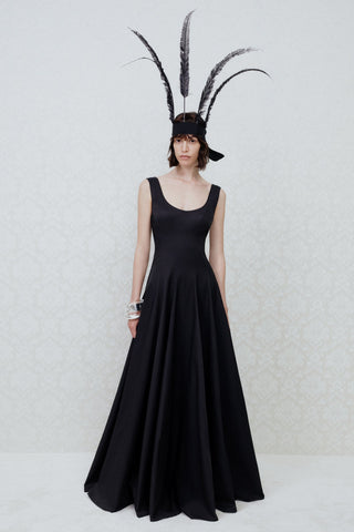 PANELED MAXI DRESS IN TECHNICAL-COTTON