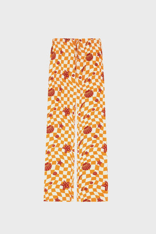 SEASHELL PRINT STRAIGHT-LEG PANTS GENERATION78