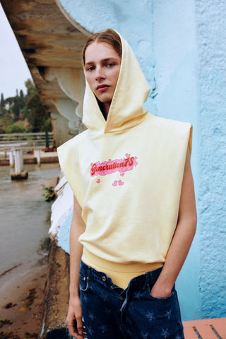 SLEEVELESS HOODIE IN COTTON JERSEY GENERATION78
