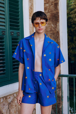 STAR EMBROIDERED CAMP-COLLAR SHIRT GENERATION78