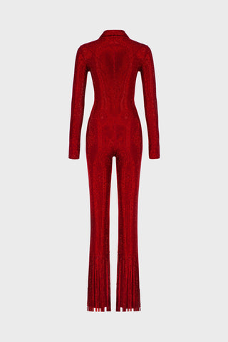 CRYSTAL-EMBELLISHED JUMPSUIT IN CREPE-JERSEY