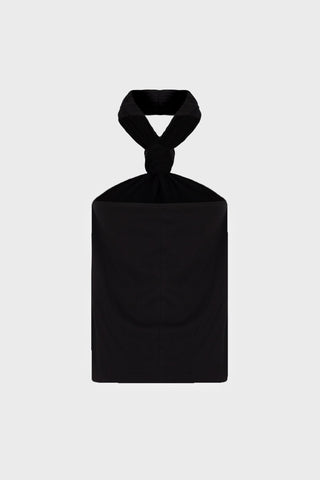 TIE-NECK TOP IN VISCOSE-JERSEY
