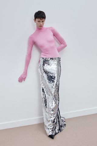 SEQUINED MAXI SKIRT IN TULLE