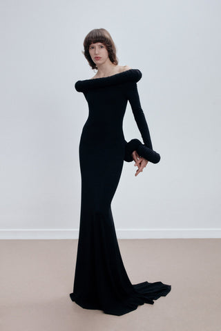 SCULPTED MAXI DRESS IN CREPE-JERSEY