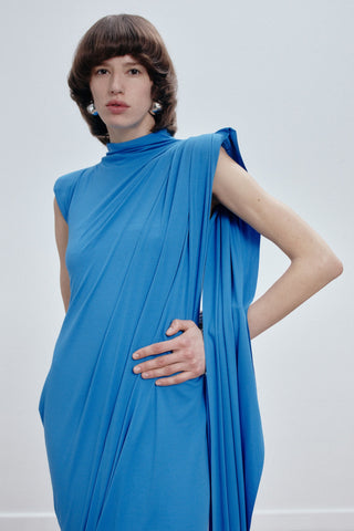 TWISTED MIDI DRESS IN VISCOSE-JERSEY
