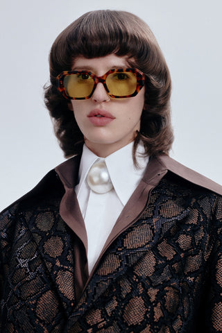 SINGLE-BREASTED JACKET IN SNAKE-PRINT LAMBSKIN