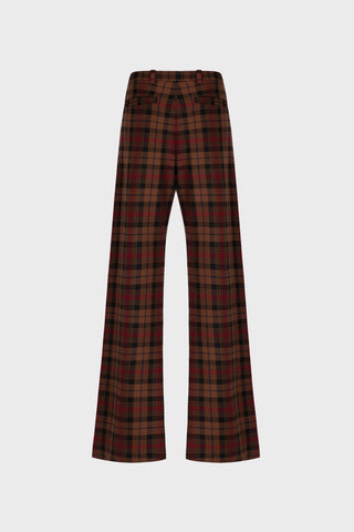TAILORED WIDE-LEG PANTS IN TARTAN