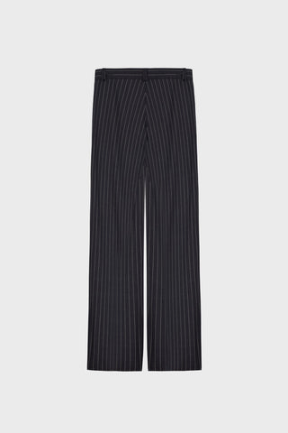 TAILORED WIDE-LEG PANTS PINSTRIPED VIRGIN WOOL