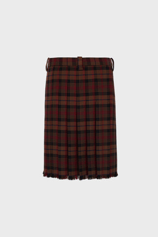TAILORED PLEATED MIDI SKIRT IN TARTAN