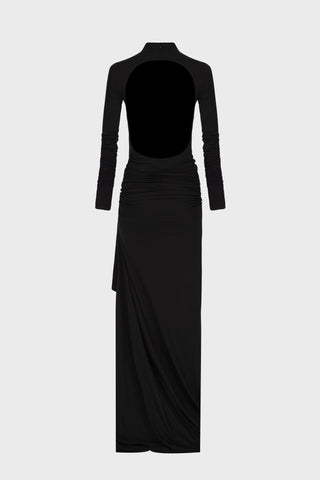 OPEN-BACK MAXI DRESS IN VISCOSE-JERSEY