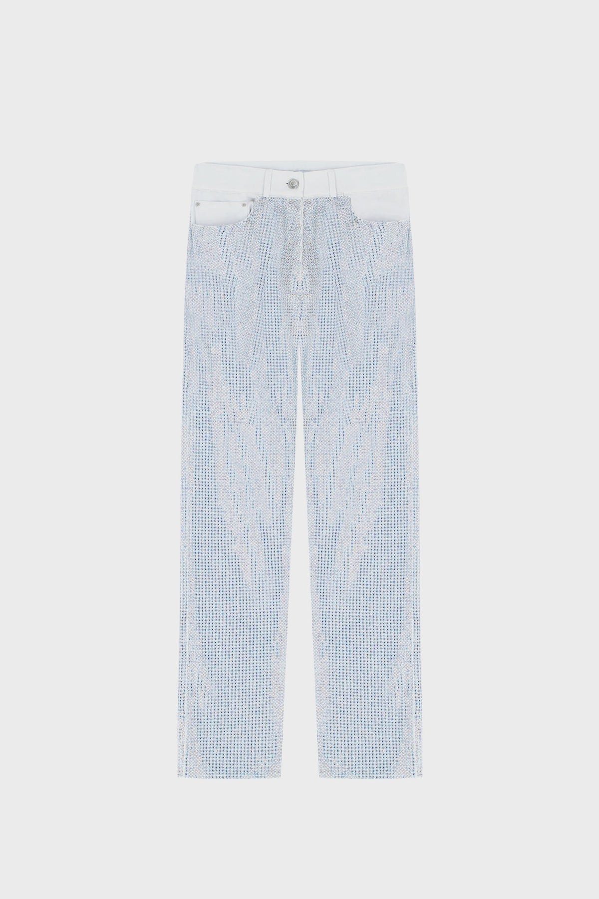 CRYSTAL EMBELLISHED STRAIGHT-LEG PANTS