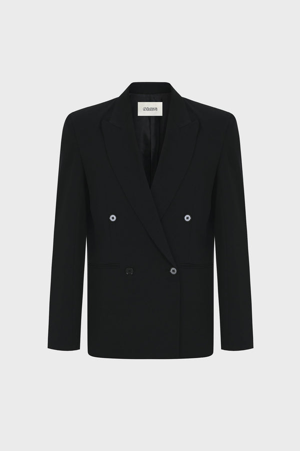 DOUBLE-BREASTED TAILORED WOOL JACKET