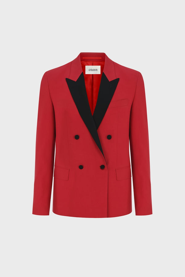 DOUBLE-BREASTED TAILORED WOOL JACKET