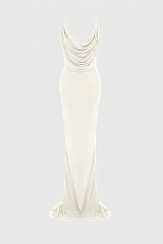 DRAPED MAXI DRESS IN VISCOSE-JERSEY