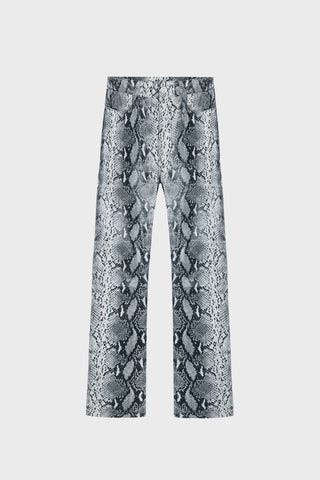FLARED SNAKE-PRINT LEATHER PANTS GENERATION78