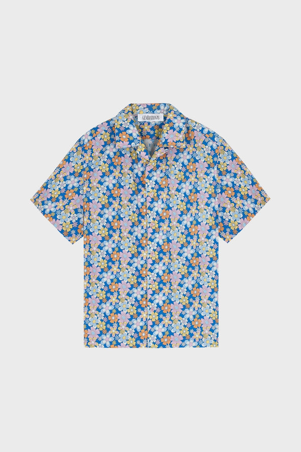FLOWER PRINT CAMP-COLLAR SHIRT IN COTTON