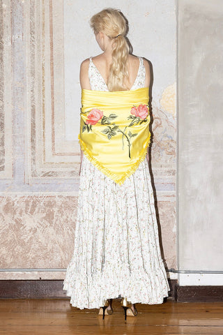 EMBROIDERED SHAWL IN SATIN