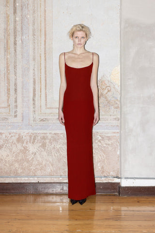 SPAGHETTI-STRAP MAXI DRESS IN CREPE-JERSEY