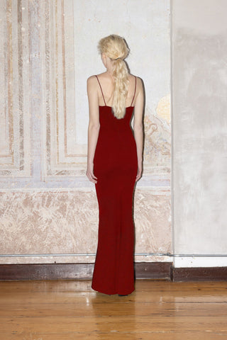 SPAGHETTI-STRAP MAXI DRESS IN CREPE-JERSEY